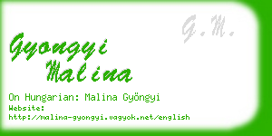 gyongyi malina business card