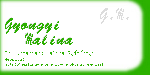 gyongyi malina business card